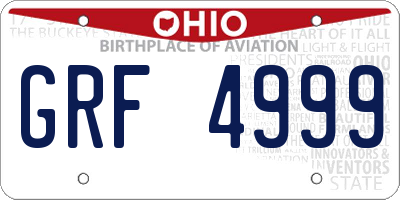 OH license plate GRF4999
