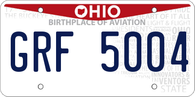 OH license plate GRF5004