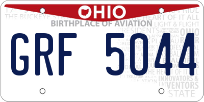OH license plate GRF5044