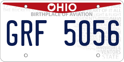 OH license plate GRF5056