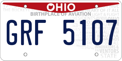 OH license plate GRF5107