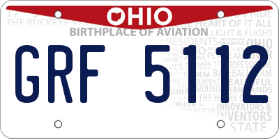 OH license plate GRF5112