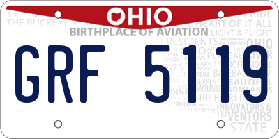 OH license plate GRF5119
