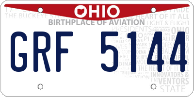 OH license plate GRF5144