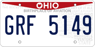 OH license plate GRF5149