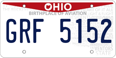 OH license plate GRF5152