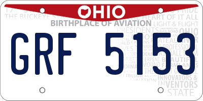 OH license plate GRF5153
