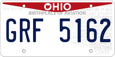 OH license plate GRF5162