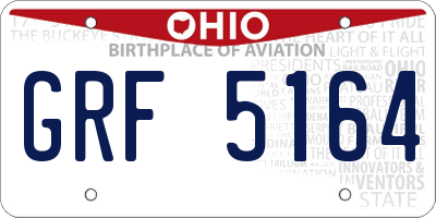 OH license plate GRF5164