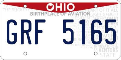 OH license plate GRF5165