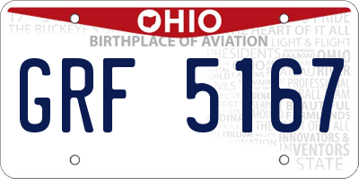 OH license plate GRF5167