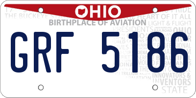 OH license plate GRF5186