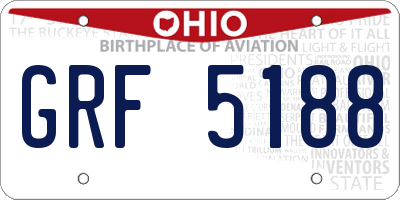 OH license plate GRF5188