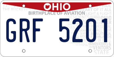 OH license plate GRF5201