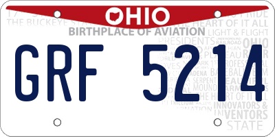 OH license plate GRF5214