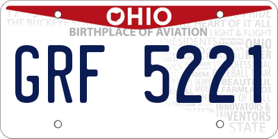 OH license plate GRF5221