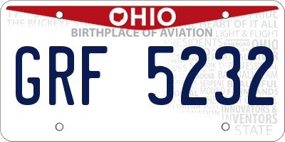 OH license plate GRF5232