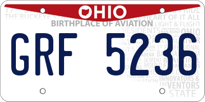 OH license plate GRF5236