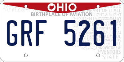 OH license plate GRF5261