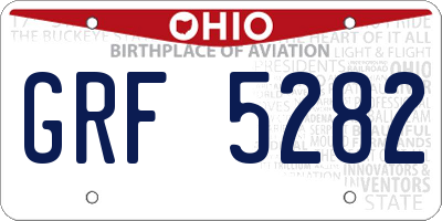 OH license plate GRF5282