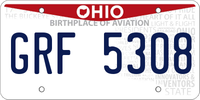 OH license plate GRF5308