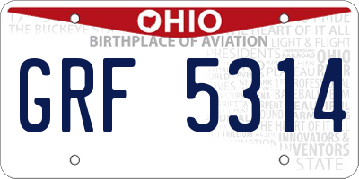 OH license plate GRF5314