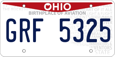 OH license plate GRF5325