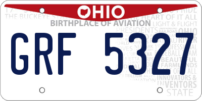 OH license plate GRF5327