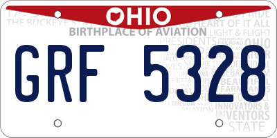 OH license plate GRF5328