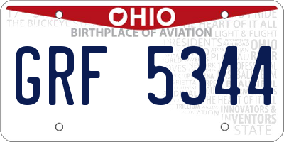 OH license plate GRF5344