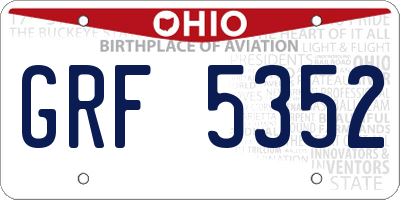 OH license plate GRF5352