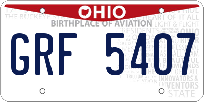 OH license plate GRF5407