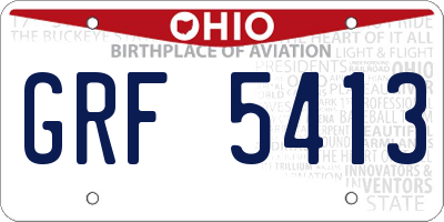 OH license plate GRF5413