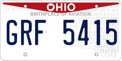 OH license plate GRF5415