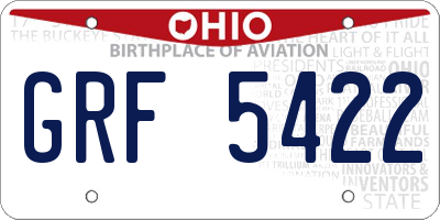 OH license plate GRF5422