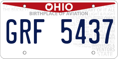 OH license plate GRF5437