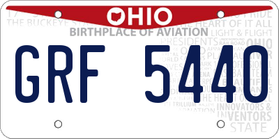 OH license plate GRF5440