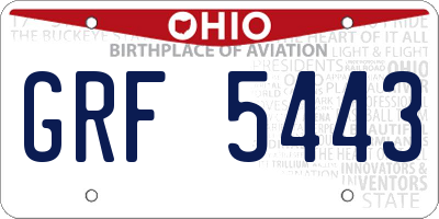 OH license plate GRF5443