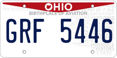 OH license plate GRF5446