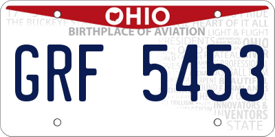 OH license plate GRF5453
