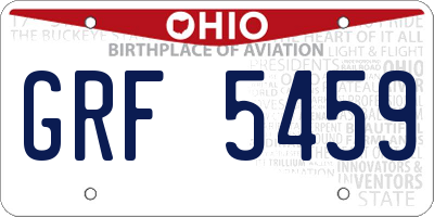 OH license plate GRF5459