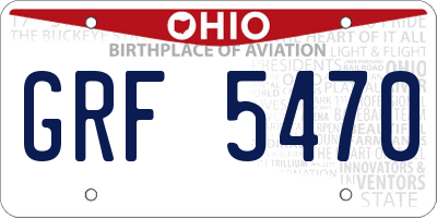 OH license plate GRF5470