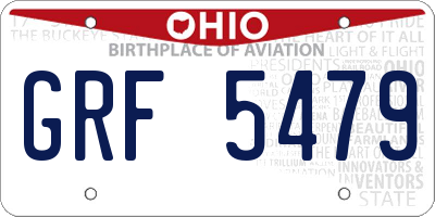 OH license plate GRF5479