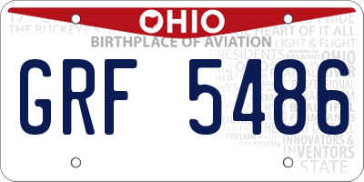 OH license plate GRF5486