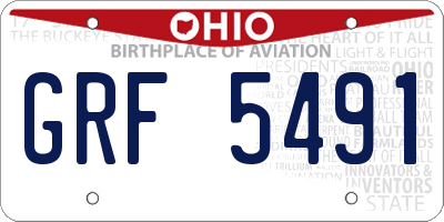 OH license plate GRF5491