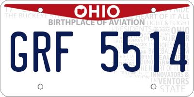 OH license plate GRF5514