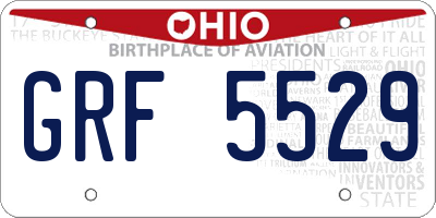 OH license plate GRF5529