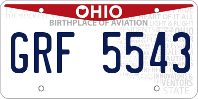 OH license plate GRF5543
