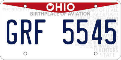 OH license plate GRF5545