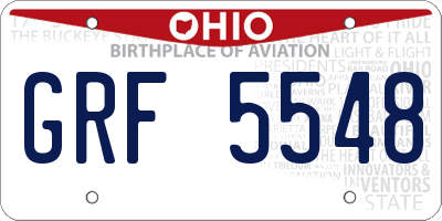 OH license plate GRF5548
